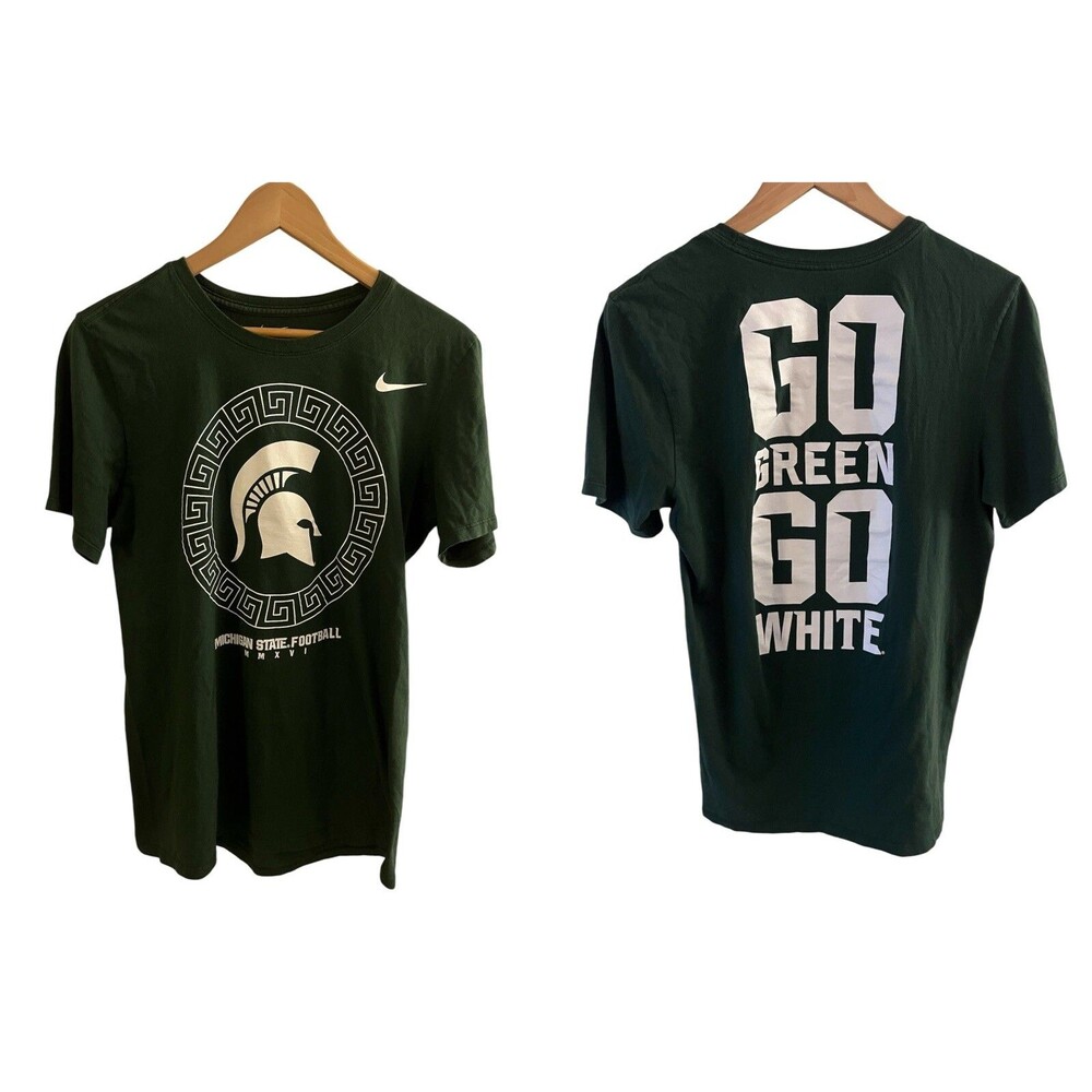 Nike Men's Michigan State Spartans T Shirt - Double Sided Graphics - Size Small